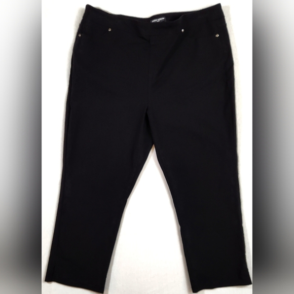 Mario Serrani Pants - WOMEN'S MARIO SERRANI ITALY PULL ON COMFORT STRETCH FABRIC CAPRI! BLACK SIZE XL